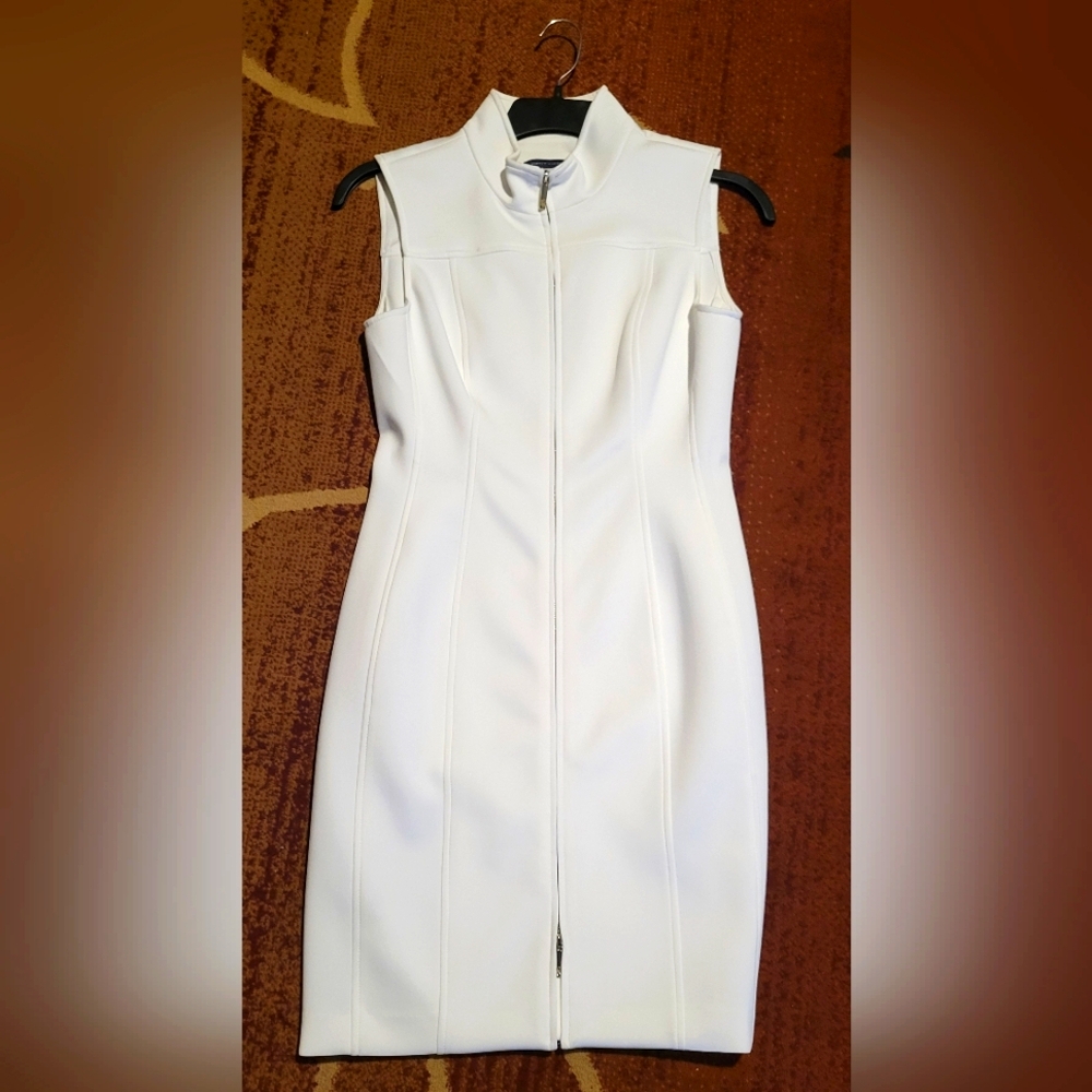 Tommy Hilfiger White Sleeveless Sheath Dress